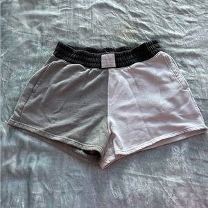 Hollister Gray and White Half Tone Sweat Shorts